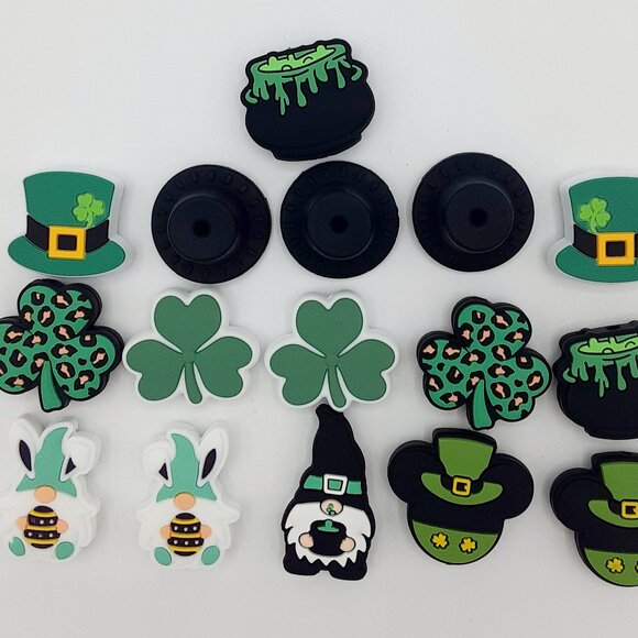 St. Patty's Day 16 piece silicone focal bead lot - Picture 4 of 4